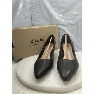 Clarks Collection Linvale Jerica, Black Leather, Size 7 M Item#341